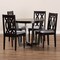 Baxton Studio Julie Grey Upholstered and Dark Brown Finished Wood 5-Piece Dining Set 170-9734-10898 - alternate 9